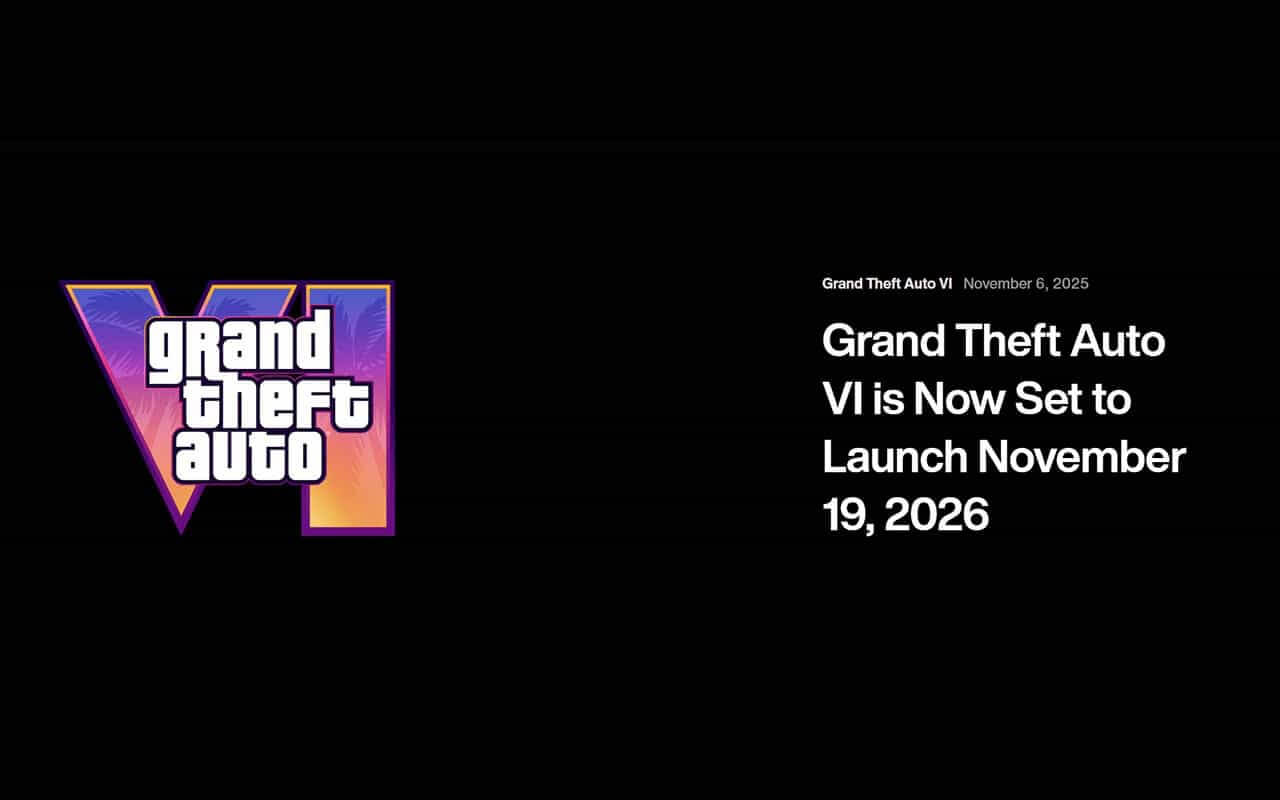 Take-Two подтвердила дату выхода GTA 6 — 19 ноября 2026 года на PlayStation 5 и Xbox Series X/S